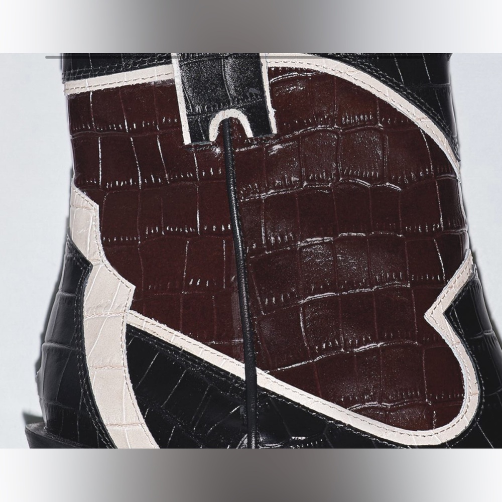 Zara leather cowboy ankle boots - Picture 3 of 7